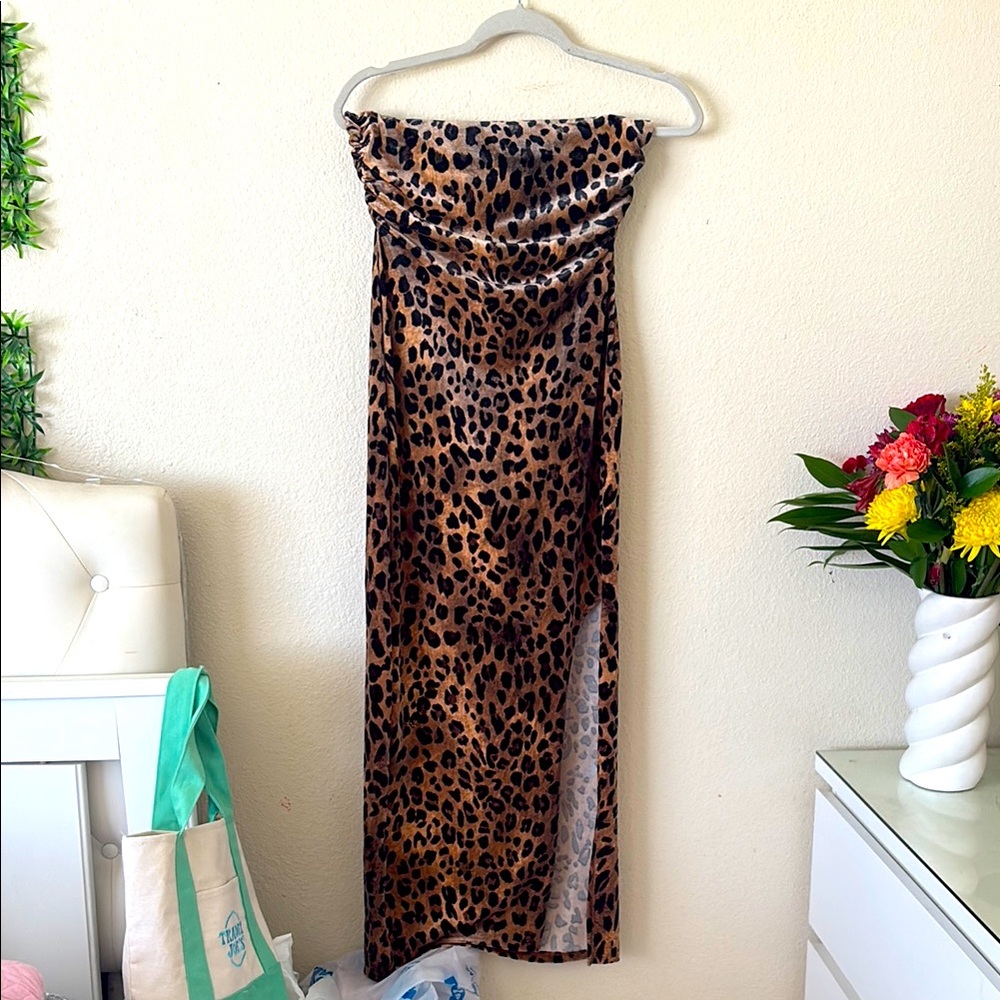 WILD FABLE Leopard Print Strapless Maxi Dress 🐆